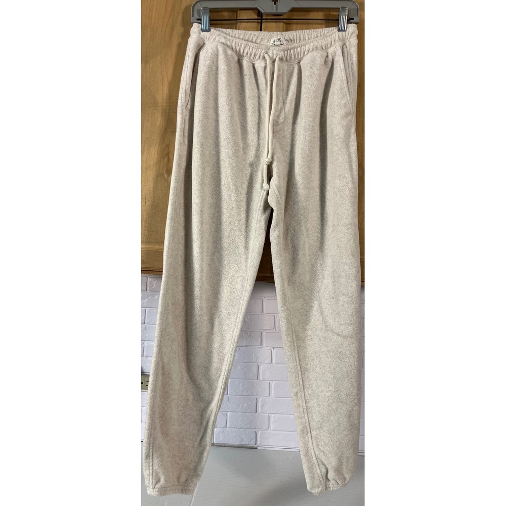 Aerie Jogger Sweatpants Women XS Beige Terry Cloth Drawstring Loungewear